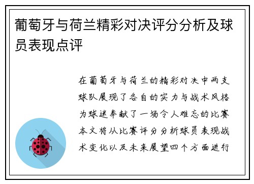 葡萄牙与荷兰精彩对决评分分析及球员表现点评